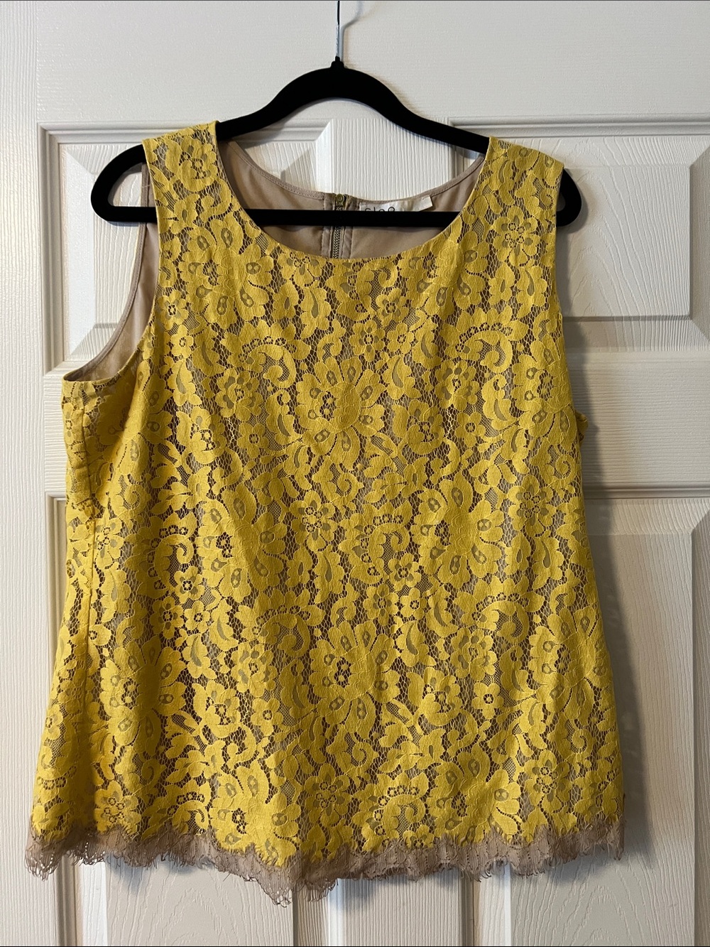 cleo Yellow Lace Overlay Camisole with Cream Lining